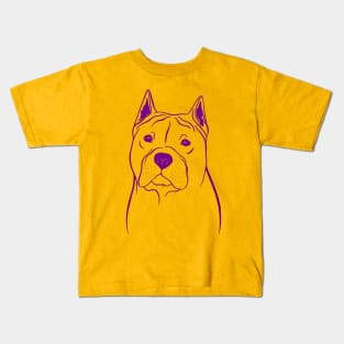 American Staffordshire Terrier (Pink and Purple) Kids T-Shirt